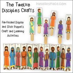 the twelve disciples crafts are arranged in rows