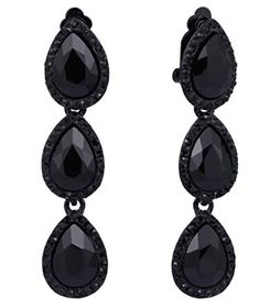 Pair Black 3 Tier Cubic Zirconia Water Drop Earrings Wedding Gauges Plugs 4mm 5mm 6mm 8mm 0g 10mm 00g 7/16" 1/2" 12mm 9/16" 14mm #PromGauges #FormalGauges #BridalGauges #PageantJewelry #CrystalGauges #DanglePlugs #PromPlugs #WeddingGauges #PageantEarrings #WeddingPlugs Bridal Gauges, Crystal Gauges, Wedding Plugs, Pageant Jewelry, Drop Earrings Wedding, Pageant Earrings, Dangle Plugs, Water Drop Earrings, Black Earrings Dangle