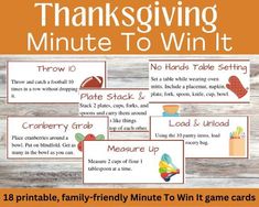 thanksgiving minute to win it game cards