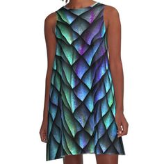 Loose-fit, mid-length sleeveless dress with silky handfeel. Printed on both sides. Machine washable. Size range XS-2XL. Brilliant Dragon Scale Design Dragon Scales, Dragon Scale, Scale Design, Dress For Sale, Both Sides, Scales, Mid Length, Dresses For Sale, A Line Dress