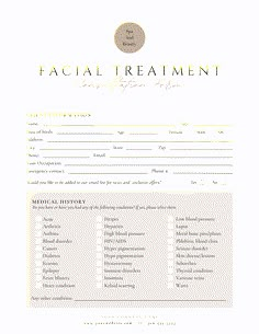 Esthetician Definition Sign, Esthetician Facial Consent Form, Express Facial Bar, Facial Forms Skin Care, Esthetician Business Logo Ideas, Esthetician Consultation Form, Facial Add On Services, Facial Marketing Ideas, Basic Facial Steps Esthetician