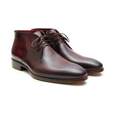 Paul Parkman Handmade Shoes Men's Handmade Shoes Chukka Brown Burgundy Boots (PM5234)-AmbrogioShoes Mens Leather Chukka Boots, Mens Chukkas, Burgundy Boots, Leather Chukka Boots, Chukka Boots Men, Brown Hand, High Ankle Boots, Boots For Men, Boots Brown