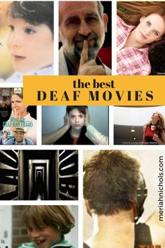 the best deaf movies poster with images of people and their faces in different pictures