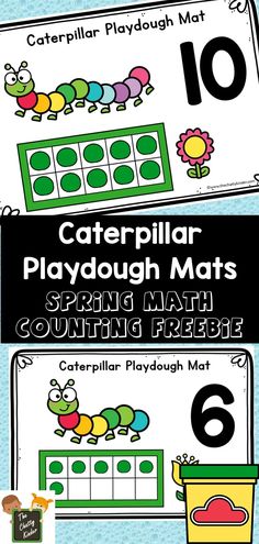 caterpillar playdou mats with counting numbers