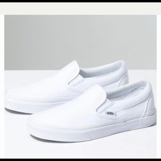 Perfect Conditon Bright White With No Stains(Looks Yellow Due To Picture Lighting) Brand New Worn Once Very Comfortable White Slip On Vans, Platform Tennis Shoes, Shoes For School, White Vans, Hannah Montana, Vans Slip On, White Slip, Men Clothes, Birthday Wishlist