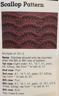 a knitted scarf pattern with instructions for knitting