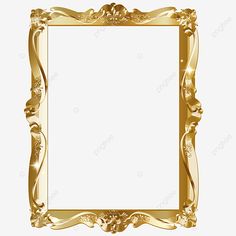 an ornate gold frame on a white background with clipping space for text or image