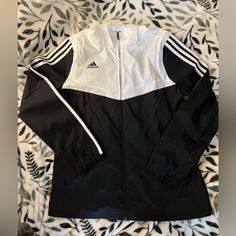 Size Medium. Never Worn. Adidas White Windbreaker For Sports, White Adidas Windbreaker For Fall, Adidas White Windbreaker For Fall, White Adidas Windbreaker For Winter, Adidas White Windbreaker For Winter, Adidas Windbreaker, Adidas Jackets, Adidas White, White Adidas