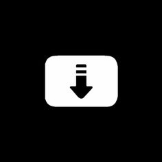 a black and white icon with an arrow pointing to the left side on a dark background