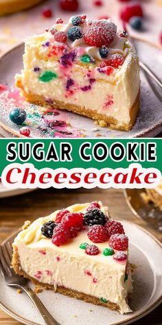 Satisfy your sweet tooth with this Sugar Cookie Cheesecake! 🍪🍰 A creamy, dreamy dessert that combines two classics into one irresistible treat. 🌟✨ #DessertIdeas #BakingLove #CheesecakeTime #CookieCravings