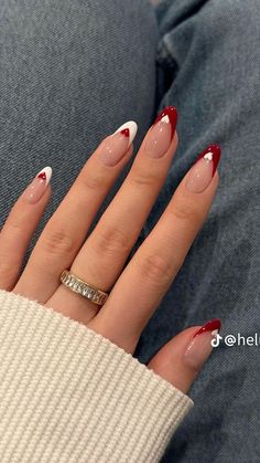 Nailart Red, Bow Nail Designs, Dark Pink Nails, Red Nails Glitter, Winter Nails Acrylic, Christmas Nails Easy