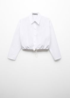 Cotton parachute shirt - Woman | MANGO USA White Oversized Shirt For Women, Cute Cropped Shirt, White Oversized Blouse, Zipper Shirt, Flowy Shirt, Denim Coat, Retro Stil, The 90s, Denim Outfit