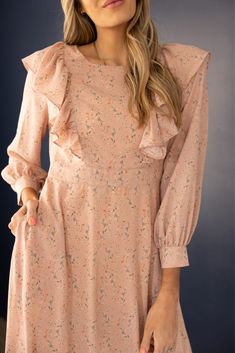 Dusty Pink Midi Dress - Nursing Friendly Dresses | ROOLEE Late Winter Wedding, Nursing Friendly Dresses, Nursing Friendly Dress, Love S, Late Winter, Nursing Friendly, New Dresses, Family Picture, Nursing Dress