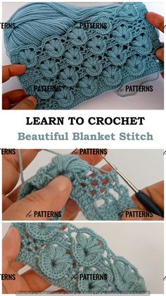 instructions to crochet the beautiful blanket stitch