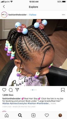 braided hairstyles for kids curly Girls Braided Hairstyles Kids, Braids And Beads, Baby Girl Hairstyles Curly, Black Kids Braids Hairstyles, Kids Style Hair, Cute Toddler Hairstyles, Braided Hairstyles For Kids, Kids Braids