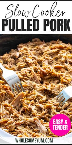 Slow Cooker Pulled Pork Recipe Crock Pot Pulled Pork Loin, Shredded Pork Crockpot, Pulled Pork Crock Pot Recipes Easy, Pork Loin Pulled Pork, Recipe For Pulled Pork, Tenderloin Recipes Crockpot, Easy Pulled Pork Crock Pot, Pork Loin Crock Pot Recipes, Slow Cooker Pulled Pork Recipe