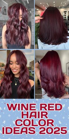 If you’re looking for wine red hair color ideas 2025, consider dark burgundy highlights. This look is stunning on short black hair, especially for men with brown skin or Indian heritage. The formula adds vibrant cherry red tones underneath, creating a sleek and modern aesthetic. Perfect for those who want to add dimension to their style with balayage or ombre effects on the ends. Burgundy Undertone Hair, Burgundy With Highlights Hair, Light Brown With Burgundy Highlights, Cherry Wine Hair Color Balayage, Red Hair Color For Brown Skin Indian, Hair Color Ideas Red And Black, Red Velvet Hair Color Dark, Black And Burgundy Hair Peekaboo, Red Winter Hair Color