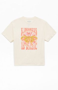 The Kids Kindness Is Magic T-Shirt features an inspiring message with a colorful, eye-catching graphic that promotes positivity and compassion. Crafted for comfort with a soft, standard-fit design, this tee is a delightful addition to any child's wardrobe.Crew necklineShort sleevesStandard fitFront graphicMachine washable PacSun Kids Kindness Is Magic T-Shirt - White size Kids Small Kindness Is Magic, Add Kids, Inspiring Message, Kids Graphic Tees, Inspirational Message, Kid Tees, Shirt White, Shirt Price, Pacsun