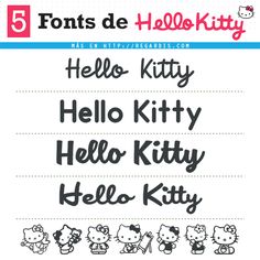 the font and numbers for hello kitty is shown in this file, which includes an image of