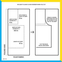 the instructions for how to sew an apron on a sewing machine, with text below