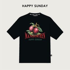 Get ready for your next beach getaway with our Happy Sunday Fruit Collection T-Shirt! Designed with vibrant and playful fruit prints, this t-shirt captures the essence of summer and relaxation. Key Features: - Vibrant Fruit Prints: Celebrate the joy of summer with our unique and eye-catching fruit designs. Perfect for adding a splash of color to your holiday wardrobe. - Unisex Fit: This t-shirt features a relaxed, oversized fit that's comfortable for everyone. Ideal for both men and women, it's a versatile piece that suits any beach adventure. - High-Quality Material: Made from premium cotton, this t-shirt is soft, breathable, and durable, ensuring you stay comfortable and cool under the sun. - Perfect for Any Occasion: Whether you're lounging by the sea, exploring coastal towns, or enjoyi Oversized Logo Print T-shirt For Summer, Trendy Summer T-shirt With Logo Print, Summer Fruit Design Crew Neck T-shirt, Black Printed Summer T-shirt, Trendy Fruit Print T-shirt For Summer, Summer Crew Neck T-shirt With Fruit Design, Trendy Summer T-shirt With Fruit Print, Casual Summer T-shirt With Fruit Design, Summer T-shirt With Fruit Design, Short Sleeve