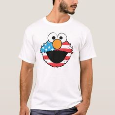 Patriotic Elmo T-Shirt Patriotic Tee Shirts, Elmo Sesame Street, Sesame Street Elmo, Sesame Street Birthday, Patriotic Tees, Usa Patriotic, Cookie Monster, Kids Shows