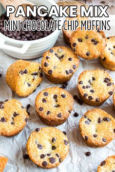 pancake mix mini chocolate chip muffins