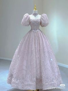 Cottagecore Quinceanera Dress, Ever Pretty Dress, Princess Ball Gowns Fantasy Fairytale, Fairy Quinceanera Dress, Dress For Court, Pink Princess Wedding Dress, Fairytale Dress Princesses Ball Gowns, Purple Princess Dress, Gaun Tulle