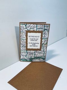 a greeting card with a map on it