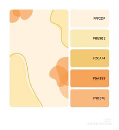 an orange and yellow color scheme with different colors for the paint swatches on it