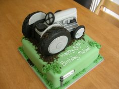 a birthday cake made to look like a tractor