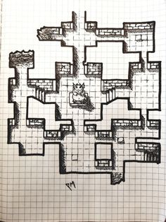 a drawing of a building with a cat sitting on the top floor and some buildings around it