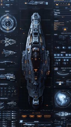 an image of a futuristic space ship in the middle of some sort of art work