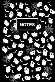 a black and white halloween themed notebook cover