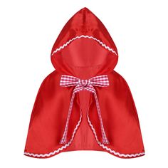 a red cape with white trim on it