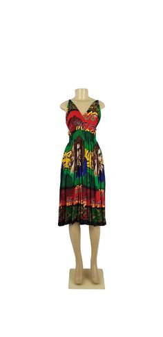 Bob Marley Dress, Reggae-Rasta-Jamaica-Africa-Afrocentric-Lion of Judah-Haile Selassie Vacation-Summer-Festival-Beach-Party-Hippie-Sun Dress Pattern May Vary One Size fits up to Large Multicolor Fitted Sundress For Festivals, Fitted Multicolor Sundress For Festival, Hippie Style Multicolor Sundress For Festival, Multicolor Hippie Sundress For Beach Season, Multicolor Boho Print Sundress For Festivals, Bohemian Multicolor Print Sundress For Vacation, Hippie Multicolor Sundress For Festival, Bohemian Sundress With Vibrant Print For The Beach, Green Hippie Sundress For Beach