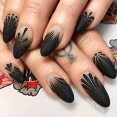 Salon Board, Black Acrylic Nail Designs, Classy Colors, Black And White Nail, Matte Black Nails, Black Acrylic Nails, Black Nail Art, Black Nail