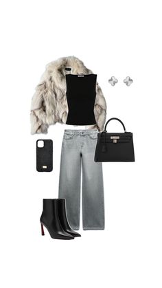 Fur Coat Outfits, Girly Streetwear, Girl Fashion Style, Picture Outfits, Mood Board Fashion, Kendall Jenner Style, Weekend Outfit, Lookbook Outfits, Feminine Style