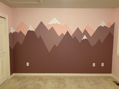 #Pink #Purple #Baby #Girl #Nursery #Outdoors #Mountains #Adventure Girly Mountain Nursery, Girly Nursery Ideas Woodland, Mountains Nursery Theme, Baby Girl Mountain Nursery, Mountain Nursery Girl, Nursery Mountain Theme, Adventure Nursery Girl, Girl Adventure Nursery, Girl Mountain Nursery