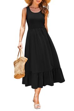 Apple Dresses Shape, Flowy Wedding Guest Dress, Midi Dress A Line, Casual Sundresses, Black Dress Outfit Casual, Flowy Dress Long, Sun Dress Casual, Beach Sundress, Sundresses Women