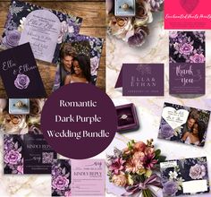 romantic dark purple wedding bundle with matching items