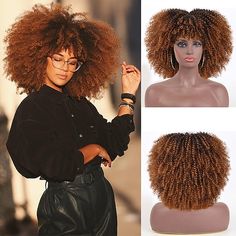 Category:Synthetic Wig; Gender:Women's; Wig Type:Party Wig,Natural Wigs,Cosplay Wig; Occasion:Birthday,Daily,Vacation,Party / Evening,Daily Wear; Age Group:Adults; Color Shade:Black,Red,Orange,Gray,Brown,Pink,Blonde; Hair Material:Synthetic Hair; Cap Construction:Machine Made; Texture:Afro; Length:Short; Features:Soft,Comfortable,Fashion,Cosplay,Party; Heat Resistant:Yes; Listing Date:10/22/2021; Cap Circumference:; Front to Back:; Nape of Neck:; Side to Side Across Forehead:; Side to Side Over Curly Wigs With Bangs, Bangs For Black Women, Fashion Cosplay, Short Pixie Wigs, Short Cut Wigs, Pink Blonde, Curly Fro, Wigs Cosplay, Party Wig