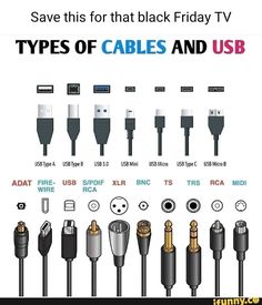 there are many types of cables and usbs on this page, including the type of cable