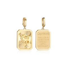 Unlock the power of the stars with the Capricorn Zodiac Engraved Gold and Diamond Pendant. Crafted in stunning yellow gold and adorned with sparkling diamonds, this unique pendant captures the essence of your zodiac sign, both in symbol and spirit.

What sets this pendant apart is the beautifully engraved personality traits of the Capricorn on the back, making it more than just a piece of jewelry—it's a reflection of who you are. Gold And Diamond Pendant, Princess Jewelry, Capricorn Zodiac, Sagittarius Zodiac, Aquarius Zodiac, Zodiac Sagittarius, Zodiac Capricorn, Charm Rings, Personality Traits