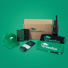 the green run box is packed with items