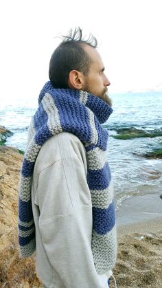 Handmade Scarf of 100% merino wool. It is very soft and warm shawl for men. It is perfect for the coldest days of the year. Men Crochet Scarf, Men Scarf Crochet, Scarf Crochet For Men, Male Crochet Scarf, Crochet Men’s Scarf, Men’s Crocheted Scarves, Handmade Bikinis, Crochet Swimwear, Winter Set