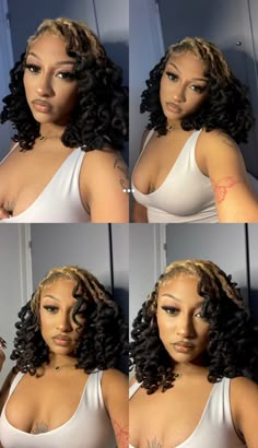 Long Curly Locs, Black Locs With Highlights, Wavy Locs, Barrel Roll Locs Women, Loc Hair Styles For Black Women, Fancy Loc Styles, Barrel Rolls Locs Women, Traditional Locs With Curly Ends, Loc Two Strand Twist Styles