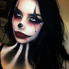 Makeup Horor, Hallowen Schminke, Carnaval Make-up, Black And White Clown, Halloween Makeup Clown