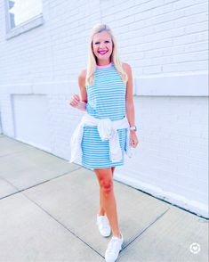 Spring pastel champion dress with white denim jacket anf tennis shoes. Dress And Denim Jacket, Best Of Amazon, Home Finds, Amazon Dresses, White Denim Jacket, Tennis Dress