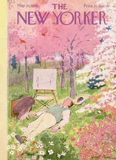 the new yorker magazine cover with an illustration of a man laying on his back